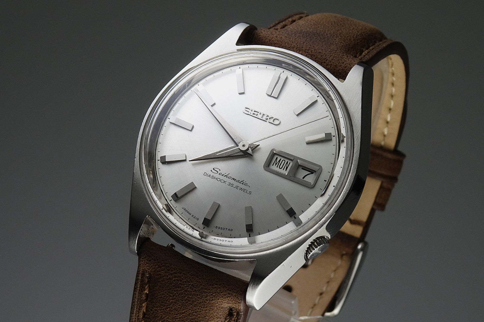 Vintage 1965 JAPAN SEIKO SEIKOMATIC WEEKDATER 6218-8950 35Jewels Automatic.