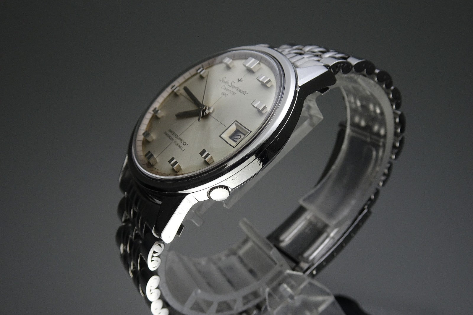 Vintage 1965 JAPAN SEIKO SPORTSMATIC CALENDAR 820 7625-8961 17Jewels Automatic.