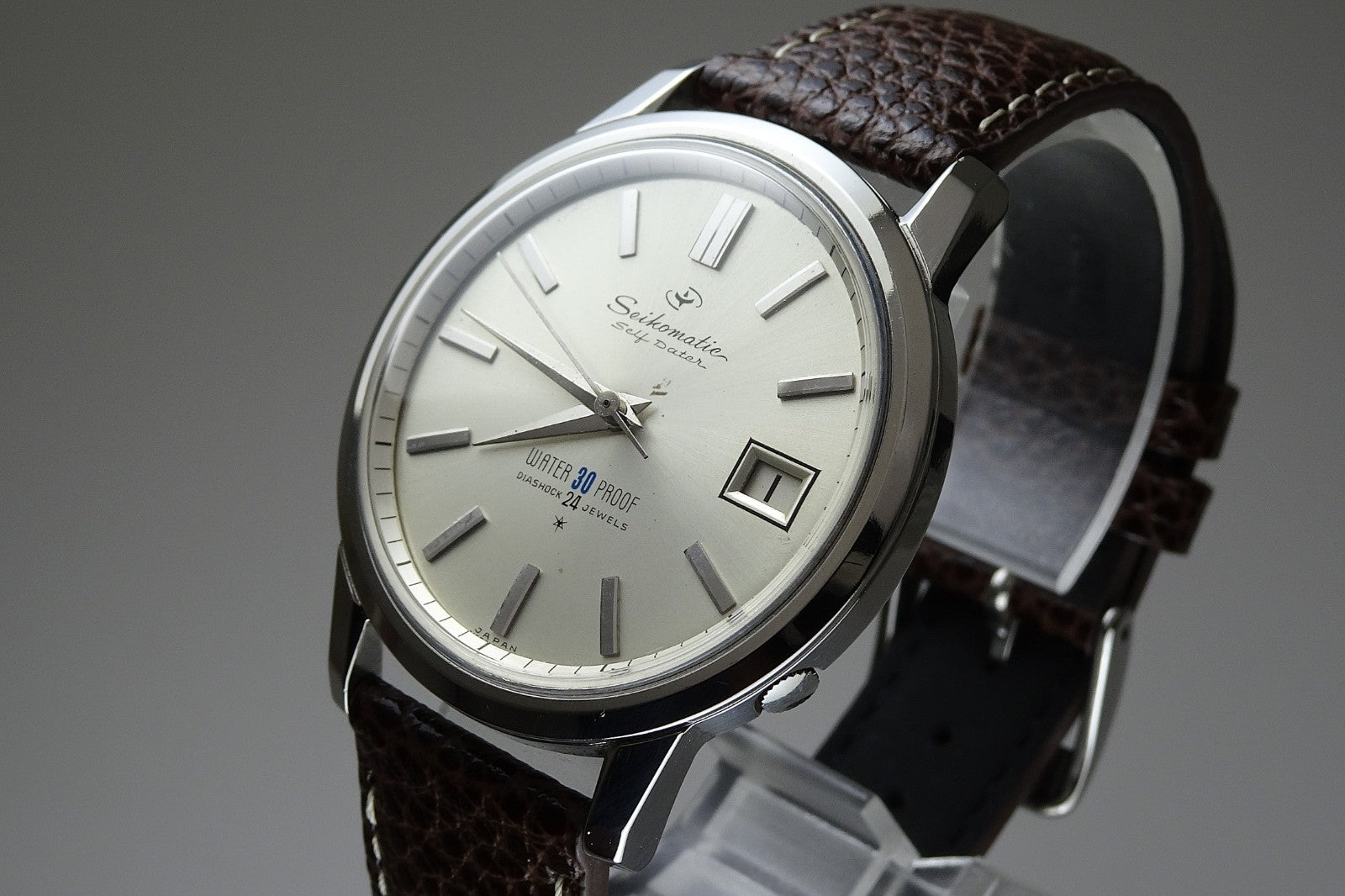 Vintage 1963 JAPAN SEIKO SEIKOMATIC SELF-DATA J13059 24Jewels Automatic.
