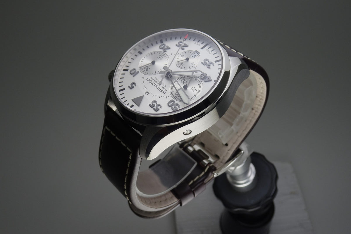 HAMILTON Khaki Aviation Pilot Auto Chrono H646660 27Jewels Automatic.